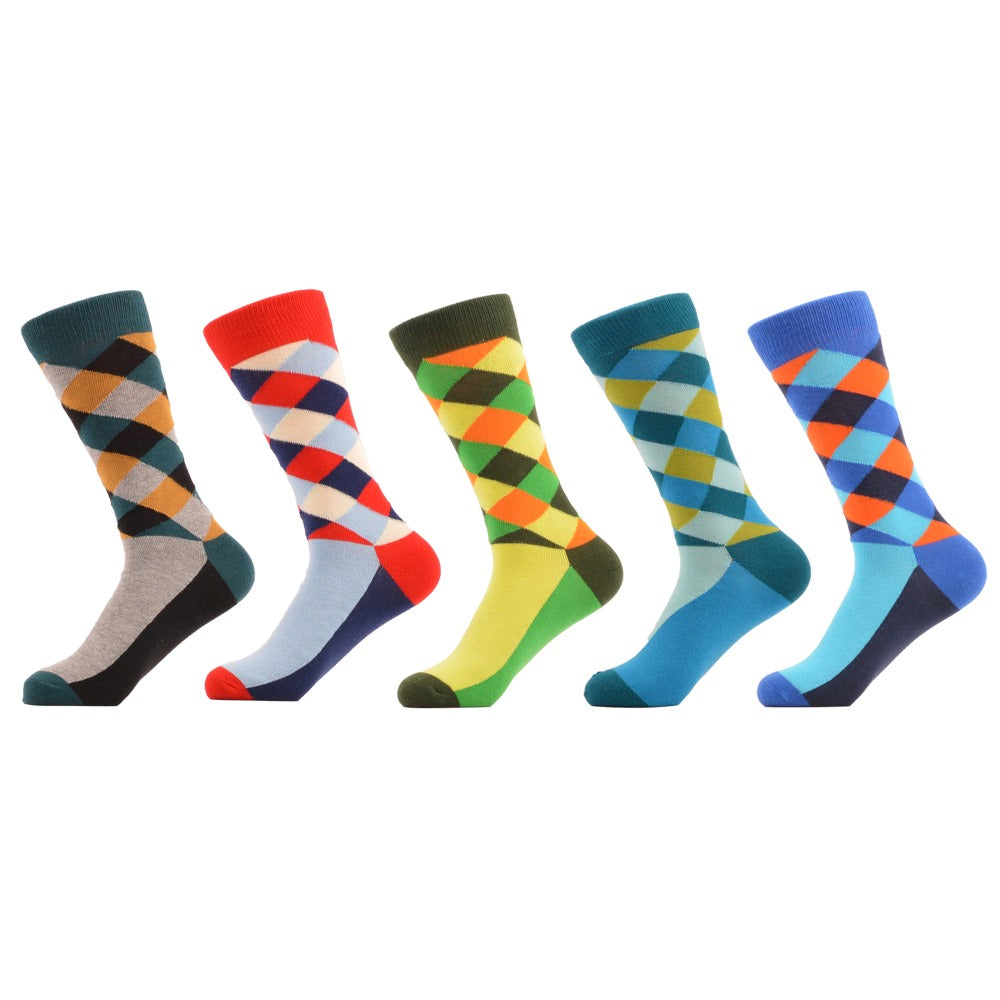 Assorted Calf-Length Lattice Cycling Socks (5 pair)
