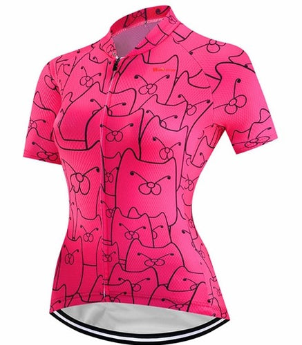 Women's Cycling Jersey (Cool Catz Pink)
