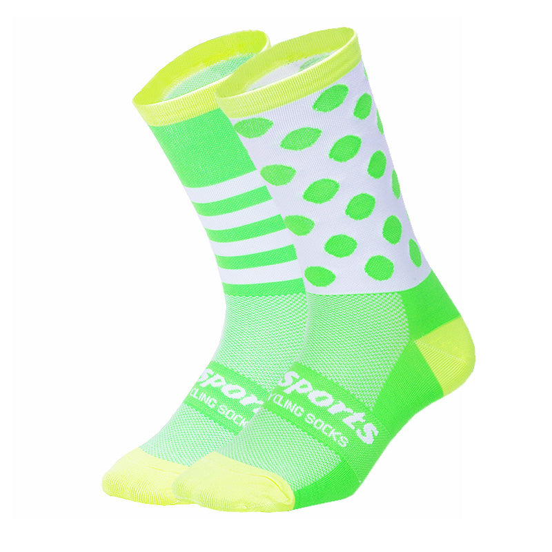 Mismatched Cycling Socks (Green Yellow DH13)