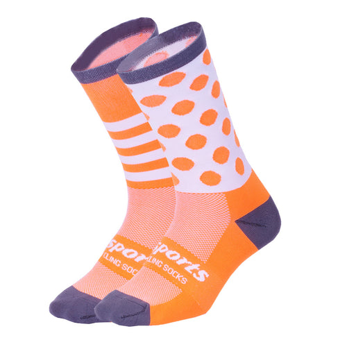 Mismatched Cycling Socks (Orange Grey DH13)