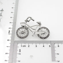 Rhinestone Bicycle Brooch (Silver)