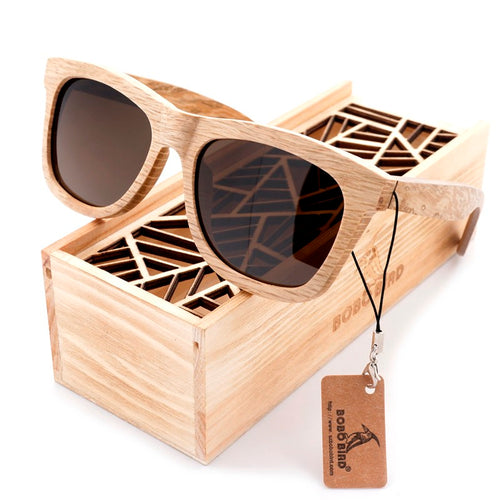Polarized Designer Wood Sunglasses