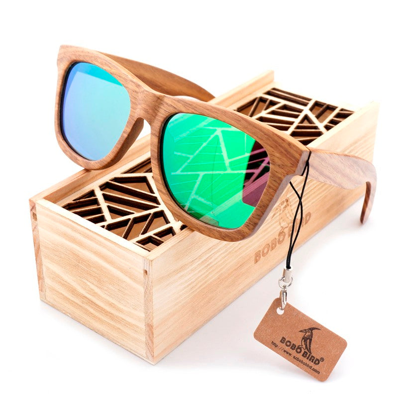 Polarized Designer Wood Sunglasses