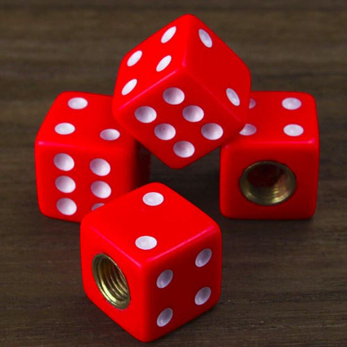 Decorative Red Dice Valve Caps