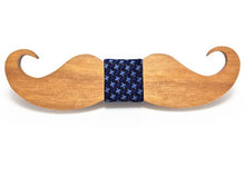 Wooden Mustache Bow Tie (Natural)