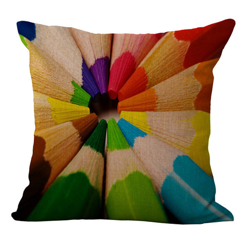 Throw Pillow Cover (Colored Pencils)