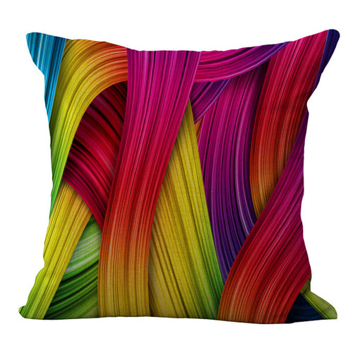 Throw Pillow Cover (Colored Strands)