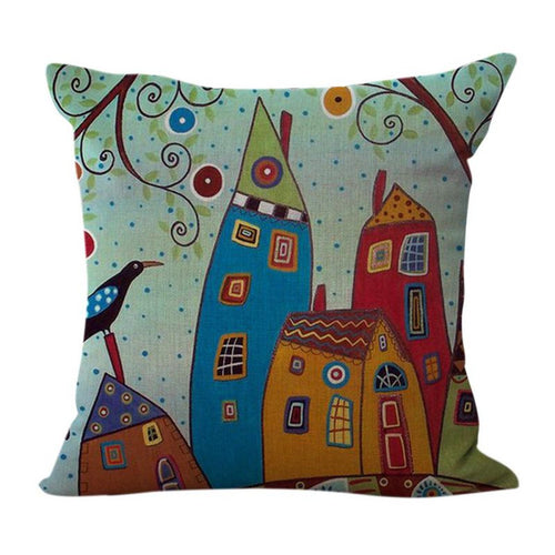 European Village Throw Pillow Cover