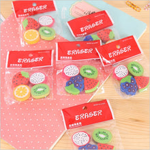 8pcs Creative Mini Fruit Pattern Eraser for Students Stationery (Random Color)