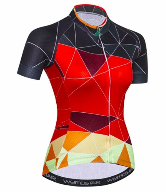 Women's Cycling Jersey (Red Fractal)