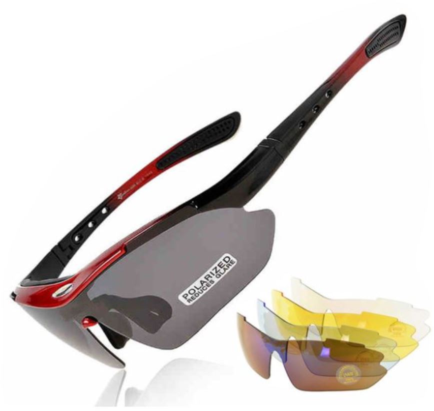 Ultralight Polarized Cycling Glasses (Dark Red)