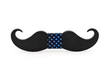 Wooden Mustache Bow Tie (Dark)