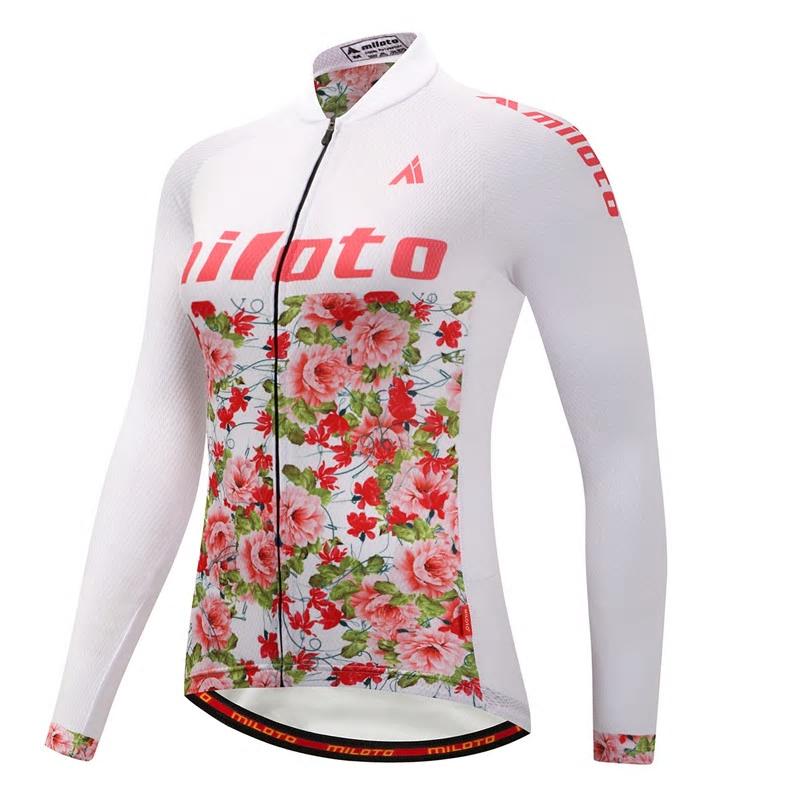 Women's Long-Sleeve Miloto Cycling Jersey (Roses)