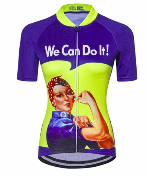 Women's Retro We-Can-Do-It Cycling Jersey (Classic)