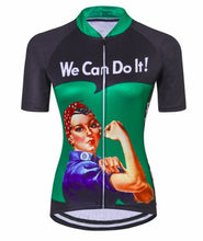 Women's Retro We-Can-Do-It Cycling Jersey (Green)