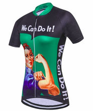 Women's Retro We-Can-Do-It Cycling Jersey (Green)