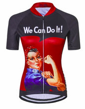 Women's Retro We-Can-Do-It Cycling Jersey (Red)