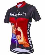 Women's Retro We-Can-Do-It Cycling Jersey (Red)