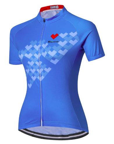 Women's Cycling Jersey (Blue Hearts)
