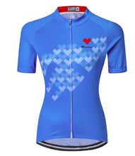 Women's Cycling Jersey (Blue Hearts)